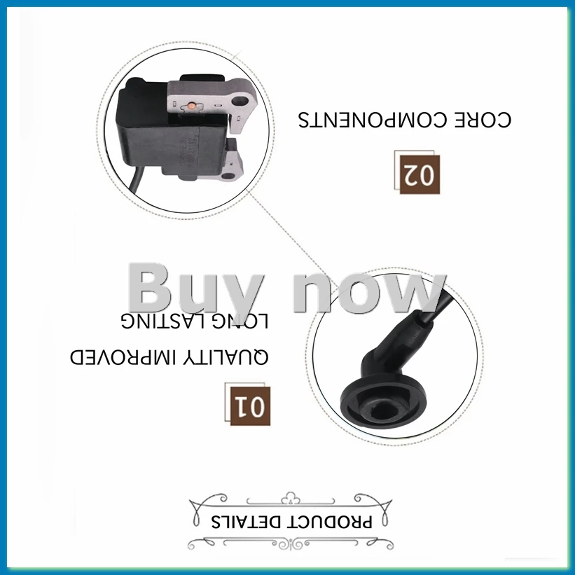 

Катушка зажигания TLE43 для KASEI 1E40F-E 1E40F-E.3 для мотокосы KASEI BC-46 CG-430 BC46 CG430, статор-магнетор A68X
