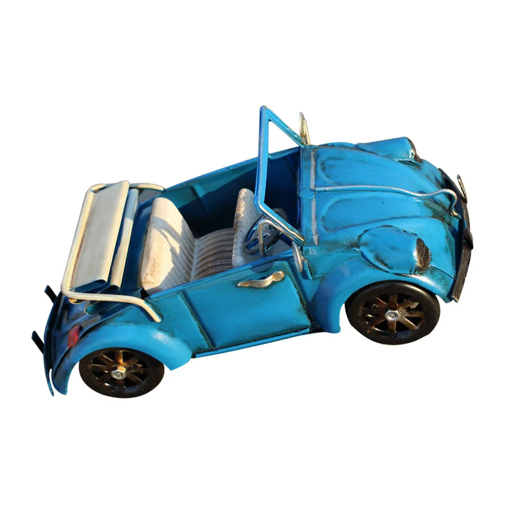 

Vintage Car Blue Retro Iron Craft Desktop Decoration For Home Office Living Room Bedroom Tractor Ornament