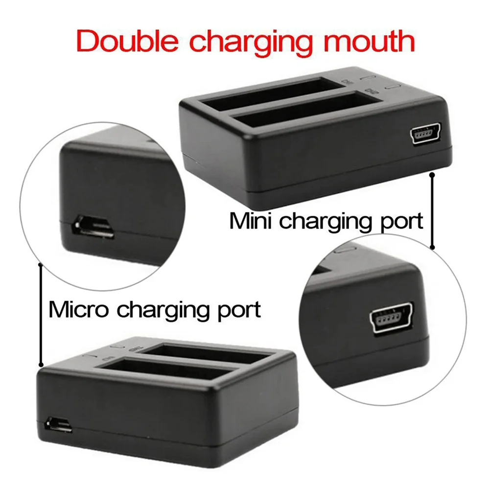Battery Charging Hub Charging 2 Batteries Action Camera Charging Station Compatible For SJCAM/SJ4000/F60/F68 Cameras