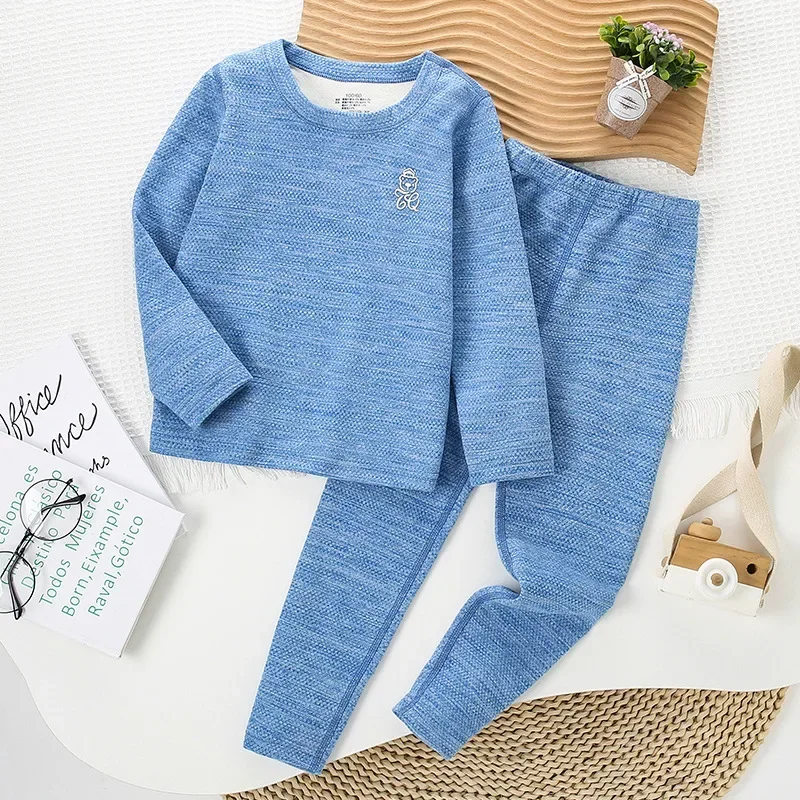 

3-14 Years Autumn Winter Thermal Underwear Suit Girls Clothing Sets Boys Pajama Sets No Trace Warm Sleepwear Kids Clothes