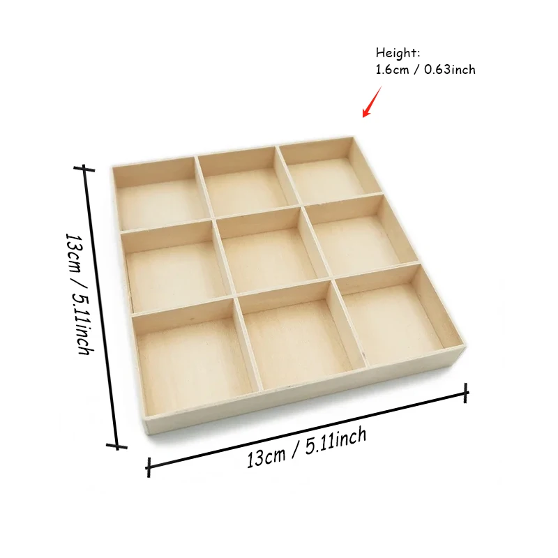 6/12pcs Small Wooden Box, Tea Storage Organizer Wood Trinket Tray Tea Bag Bin Jewelry Organizer Tray Key Holder for Home Decor