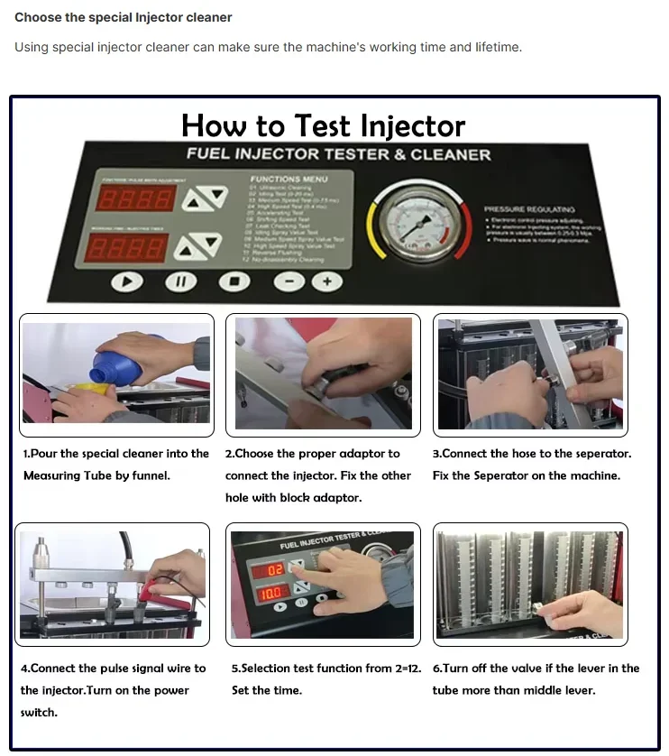 quality assurance Zl-600 Automotive Ultrasonic Fuel Nozzle Detector Cleaning Detector 6-Cylinder Ultrasonic Detection