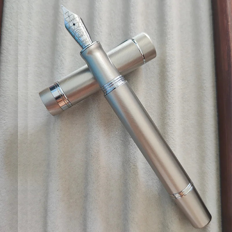 

Lemon M1A Fountain Pen Hand Polished Long Blade Nib Metal Ultra Piston Practice Pen for Business Calligraphy Writing