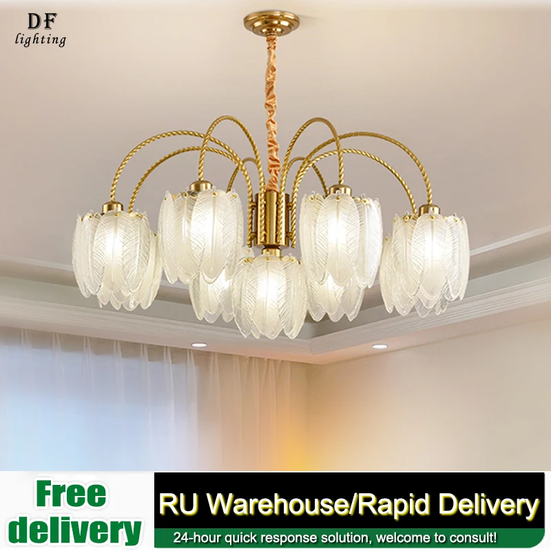 

Modern Crystal Chandelier Gold Hanging Light Luxury Villa Lighting Living Dining Room LEDLamp Tree Branch Chandeliers Home decor