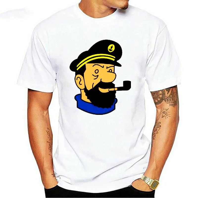 Men  Sunlight Cotton Tee Shirt Funny Size S-5xl Hiphop Tops T-Shirt  Tee Captain Haddock Printed T Shirt  For Men