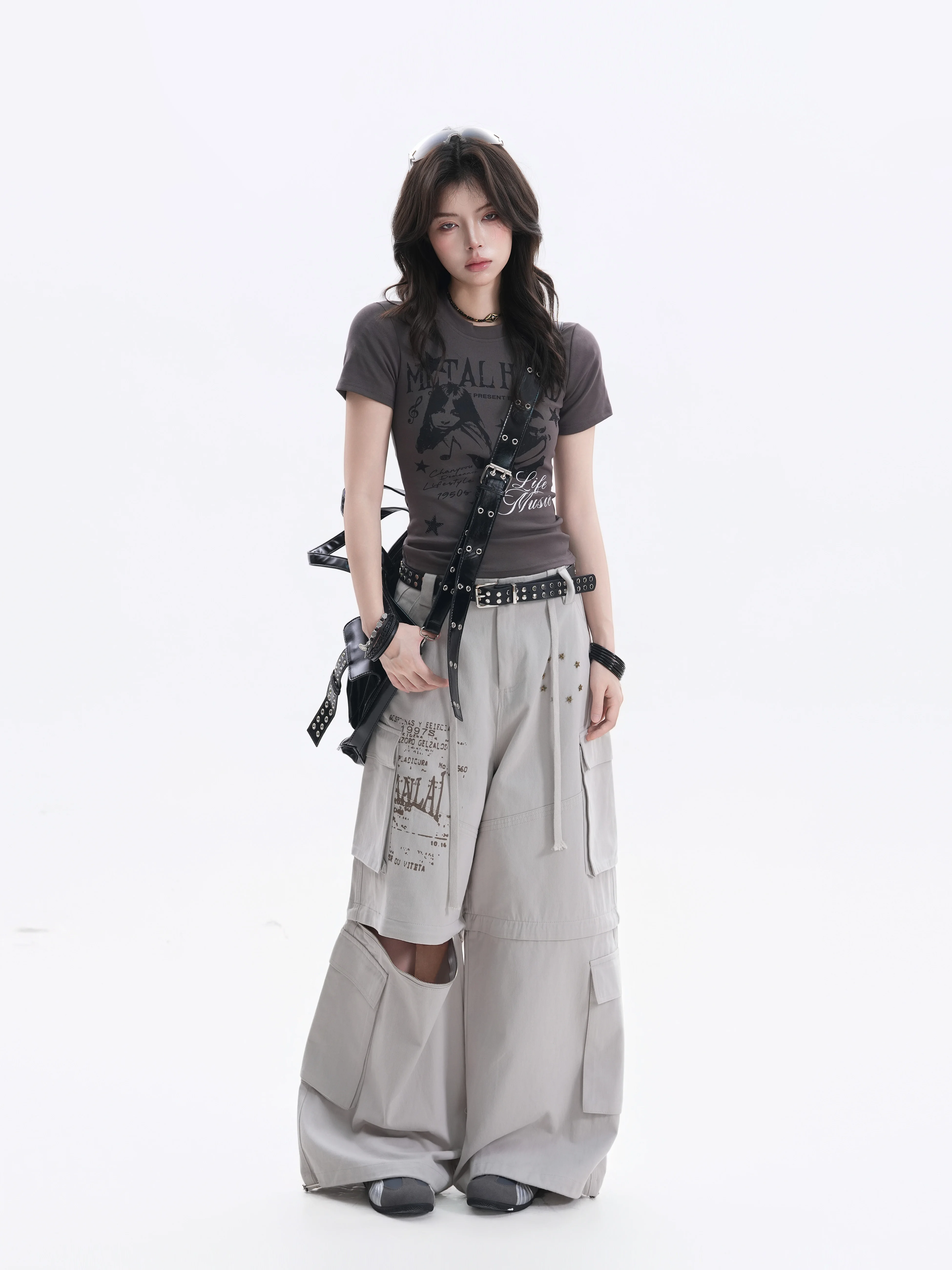 Slim Fit American Rock Portrait Short Sleeve T-Shirt Women Design Sensation Spicy Girl Casual Style Cotton Blend Summer Top