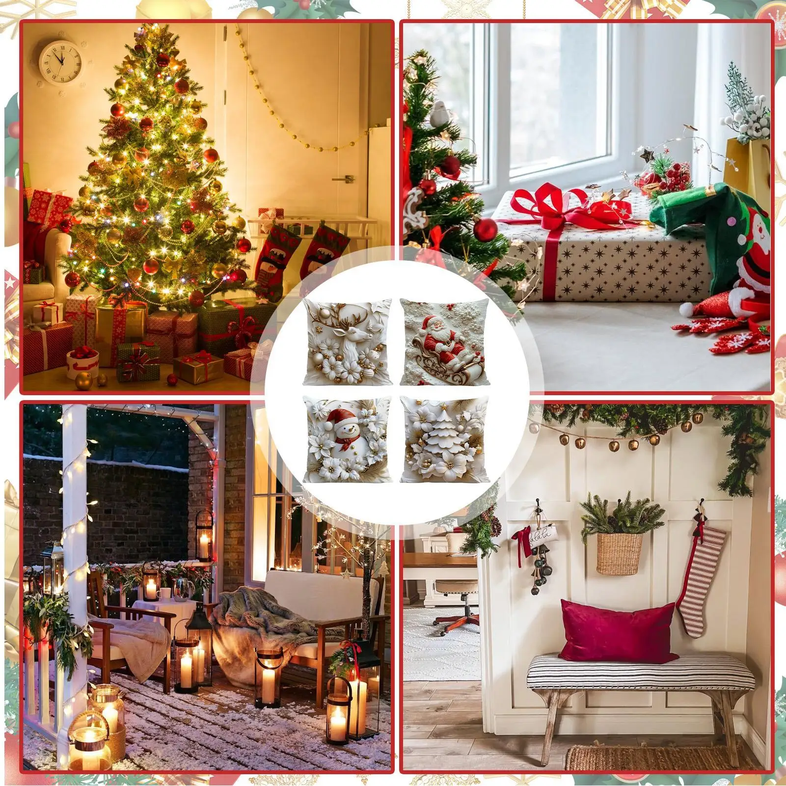 

Christmas Throw Pillow Covers Cute Modern 18x18inch Winter Pillow Covers For Home Room Bedroom Living Couch Sofa Bed Patio Porch
