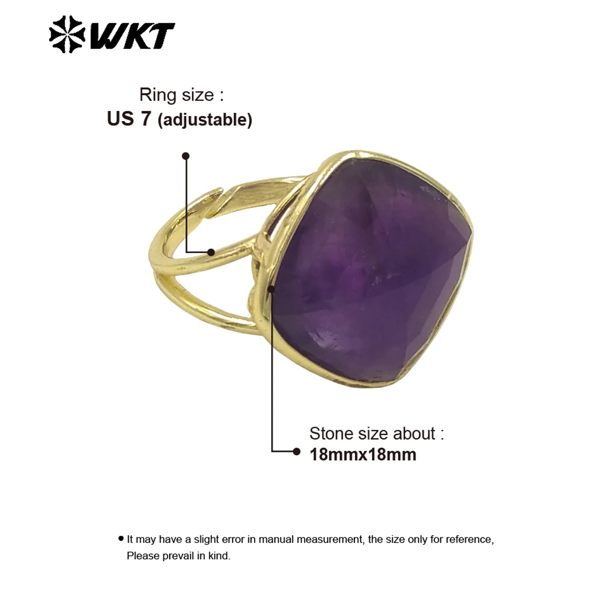 

WT-R564 Простое модное кольцо квадратной формы Advanced Sense с покрытием из 18-каратного золота для женщин, подарки на вечеринку