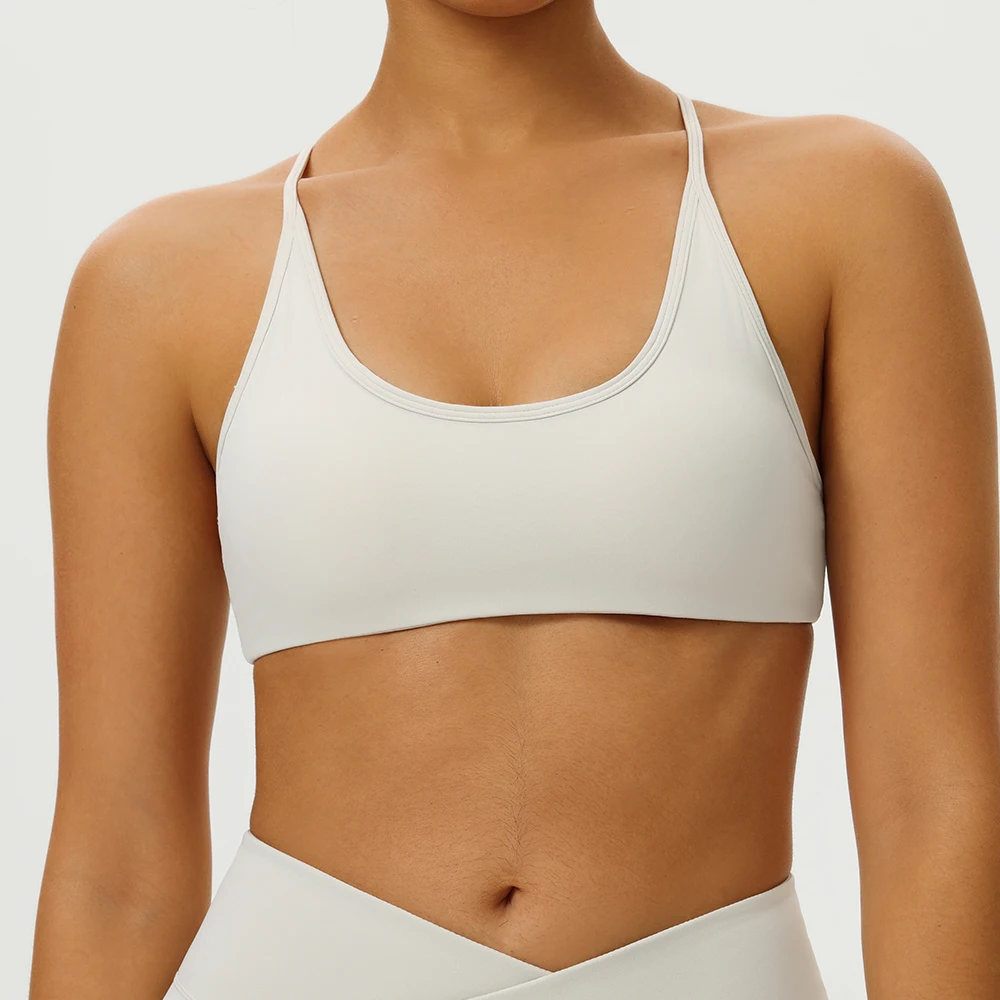 女性用衝撃吸収ヨガブラ 夏用通気性快適プロフェッショナルトレーニング＆フィットネスウェア ソリッドヨガスポーツブラ