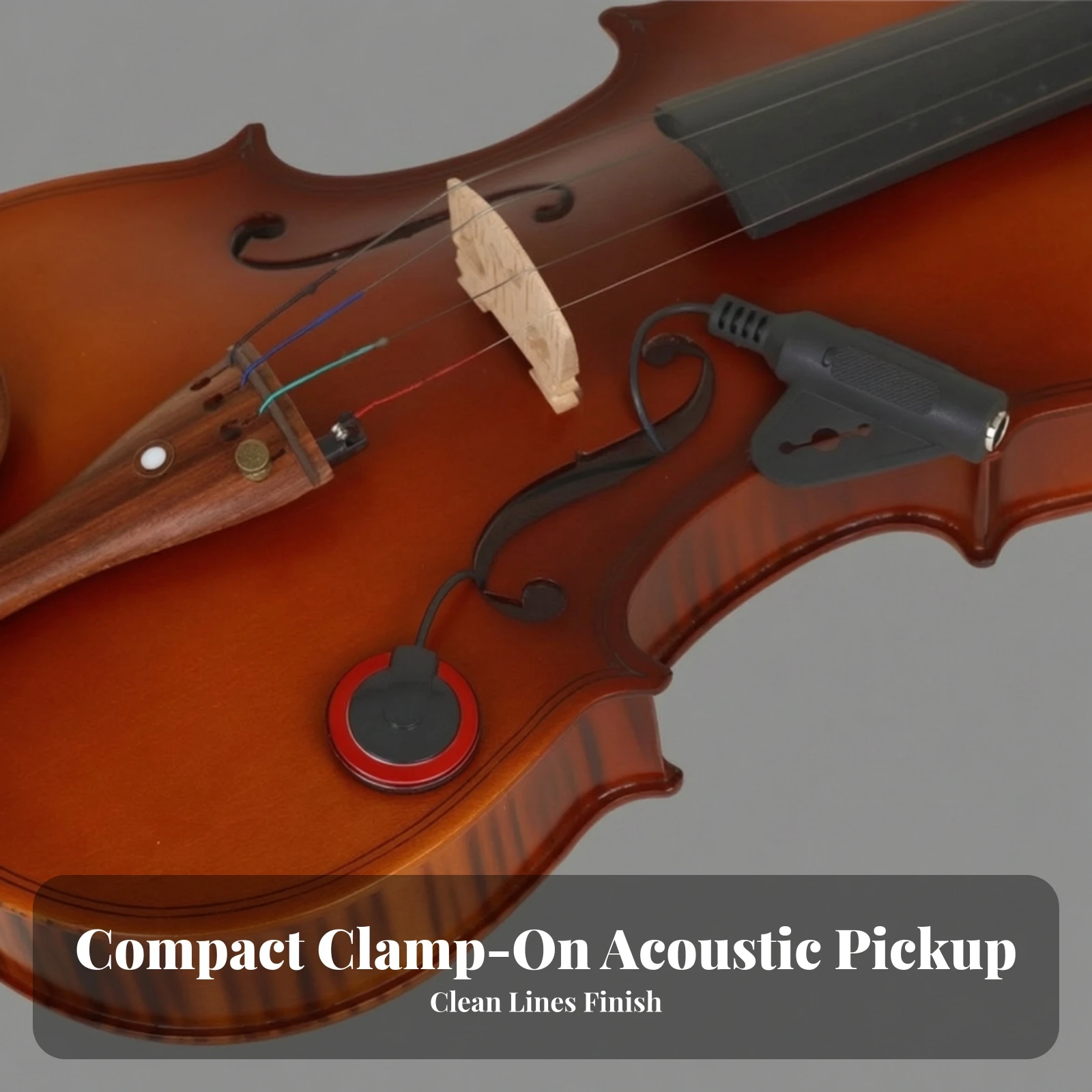Wired Attach-on Instrument Pickup Removable Pickup with Hook-and-Loop Fastener Lightweight for Performances, Practice