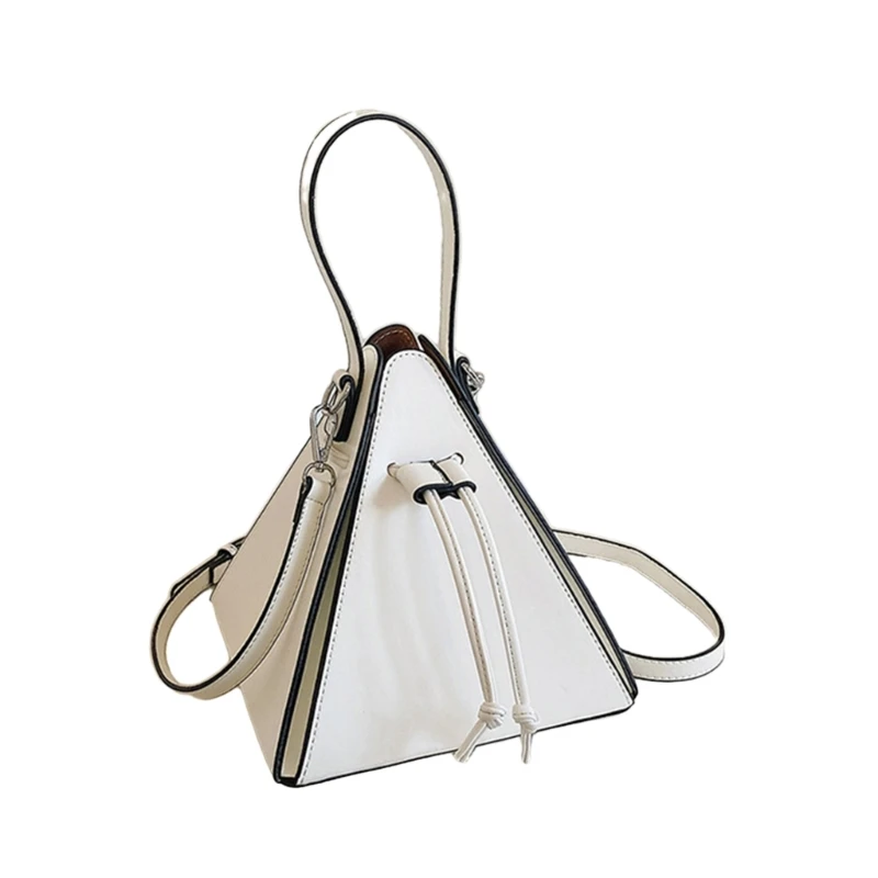 Bolso bandolera duradero PU con forma triangular para mujeres y niñas