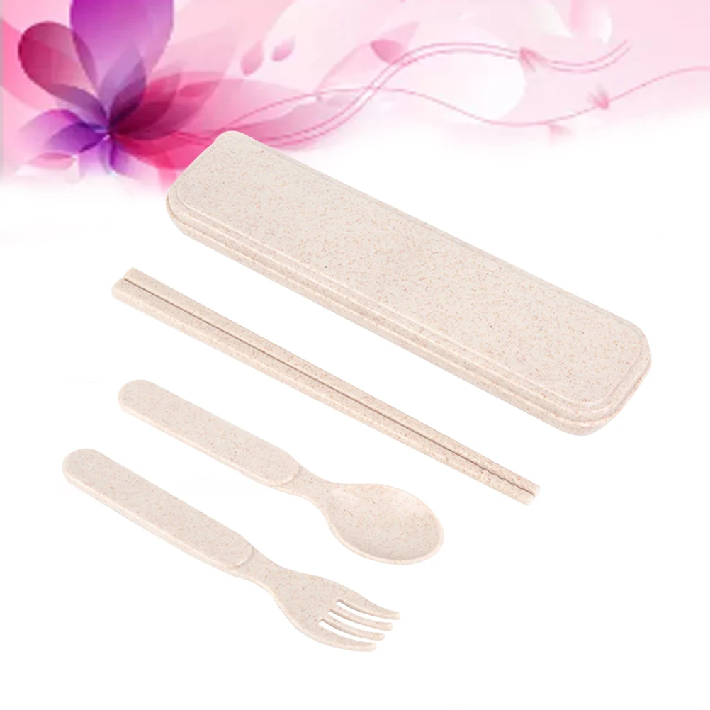 

Portable Kids Tableware Set Safe Eco Friendly Spoon Fork Chopsticks Travel Outdoor Camping Hiking Lightweight