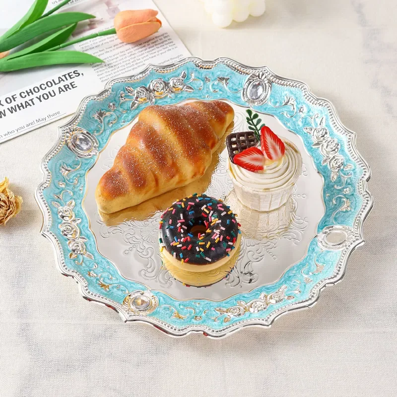 Wrought Iron Fruit Tray Modern Luxury Coffee Table Candy Dish Dried Fruit Plate Living Room Home Decor