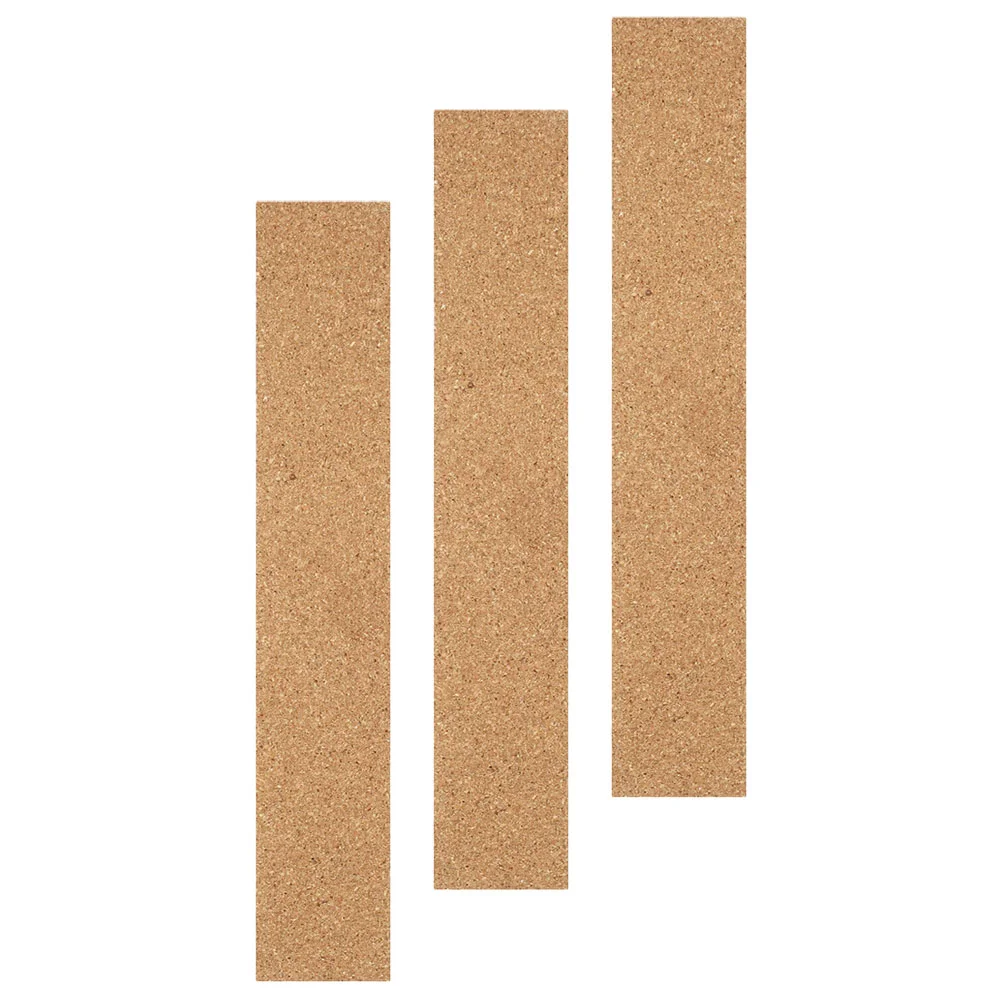 3 Pcs Cork Strips Adhesive Board Wall for Walls Announcement Natural Frameless Batten Sticker