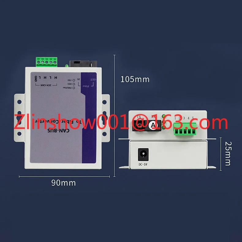 1-CH 2-CH CAN-BUS To Fibre Converter Isolation  Fiber Optic Transceiver