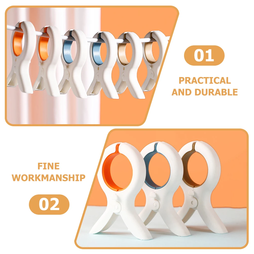 

6 Pcs Kitchen Anti-skid Clip Quilt Plastic Hand Towel Clips Clothespin Colored Clothespins