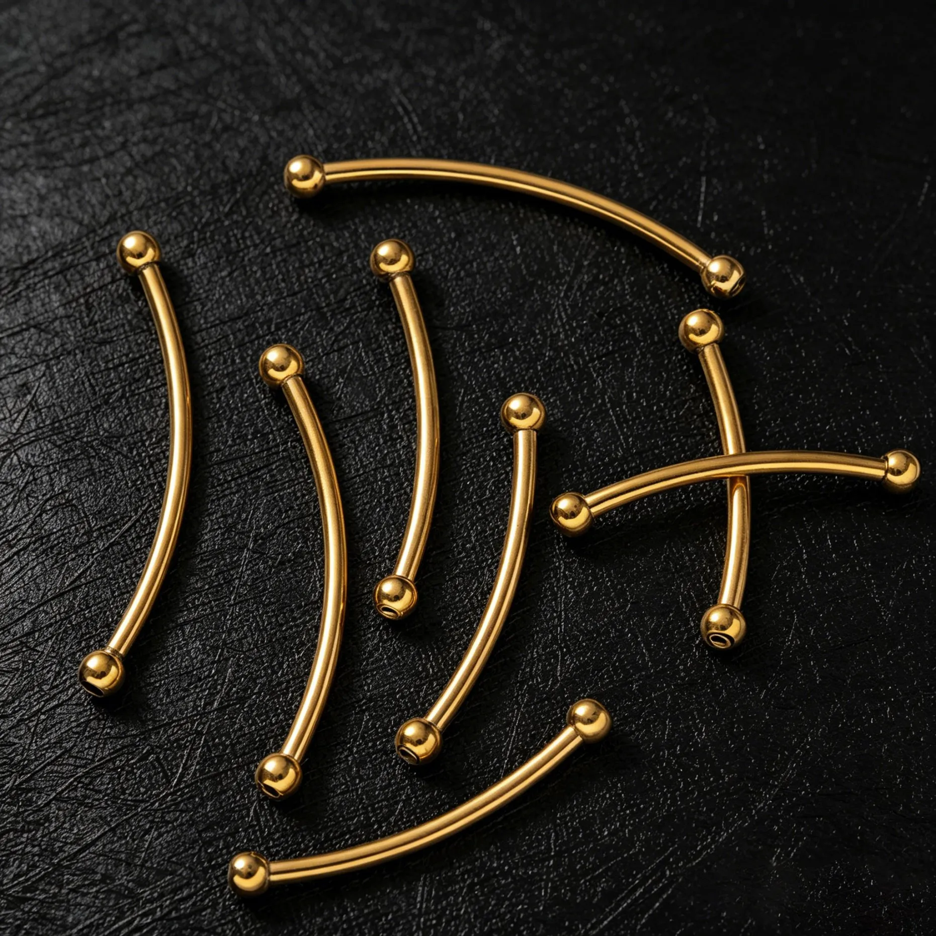 5 Stück/Set Edelstahl Gebogene Lange Röhren-Abstandshalter-Perlen Verbinder für DIY Schmuckherstellung Handwerk Armbänder Halsketten Zubehör – Detail 3