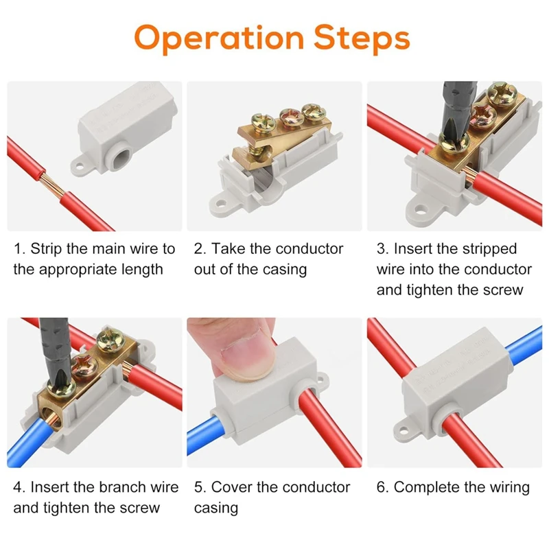 10PCS 6 AWG Gauge T-Type Wire Connector Nut Kit, 80A Quick Wiring Connection Terminal, Splicing Quick Connector