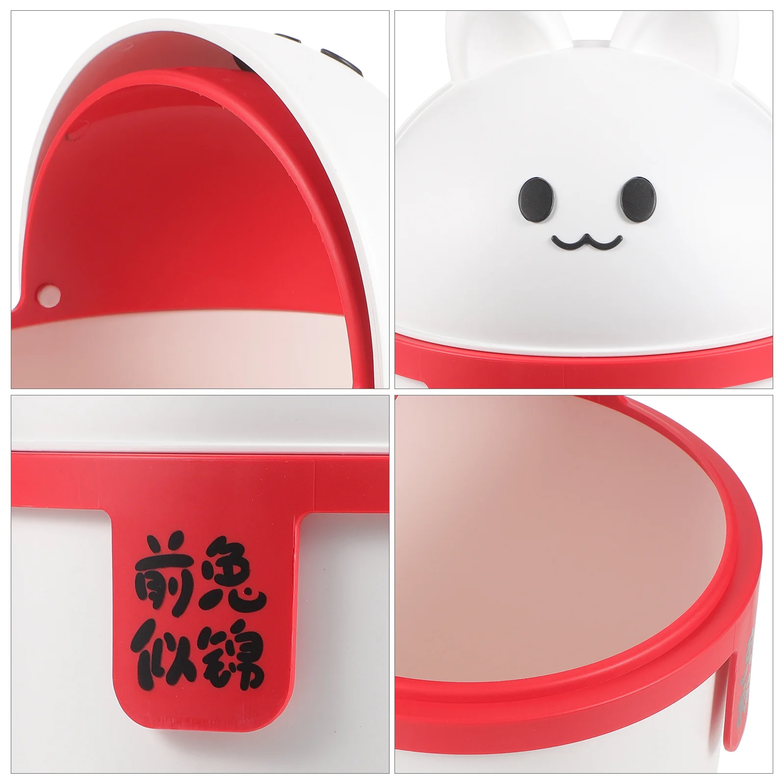 

Mini Desktop Trash Can Cartoon Animal Covered Desktop Garbage Bin for Bathroom Vanity Kitchen Countertop Household Waste