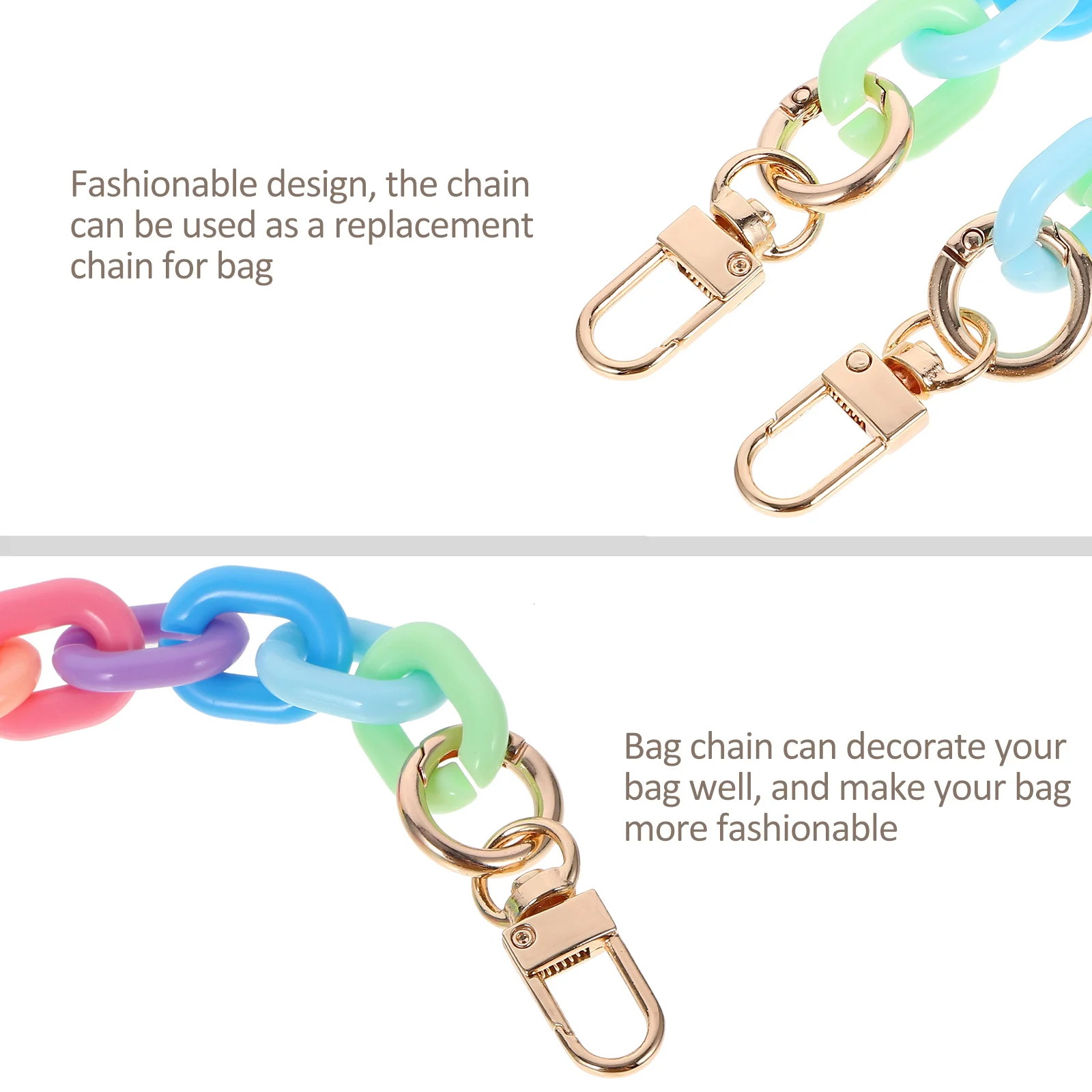 

2Pcs Resin Handbag Chain Replacement Stylish Bag Handle Strap for DIY Purse Decorative Chain Bag Accessory Handbag Handle