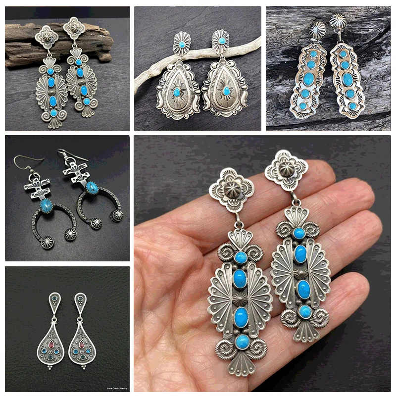 Calledito: Le Orecchini Pendenti in Metallo con Pietra Blu, un Capolavoro Artigianale per ogni Occasione