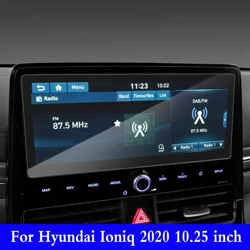 For Hyundai Ioniq 2020 10.25 Inch Radio GPS Navigation Tempered Glass Screen Protector Film Car Interior Sticker Scratch proof