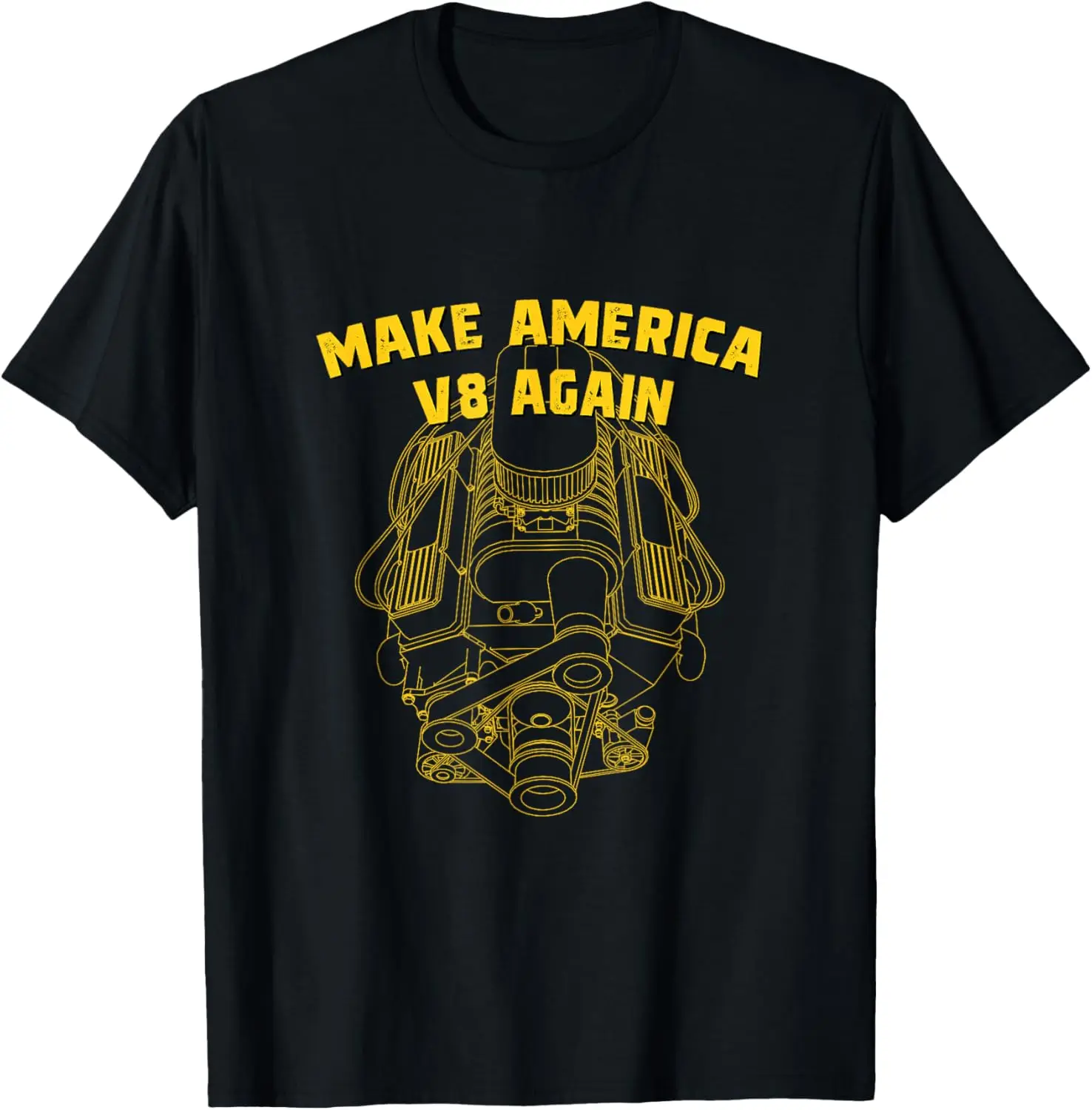 

Make America V8 Again — винтажная классическая футболка для любителей американских автомобилей