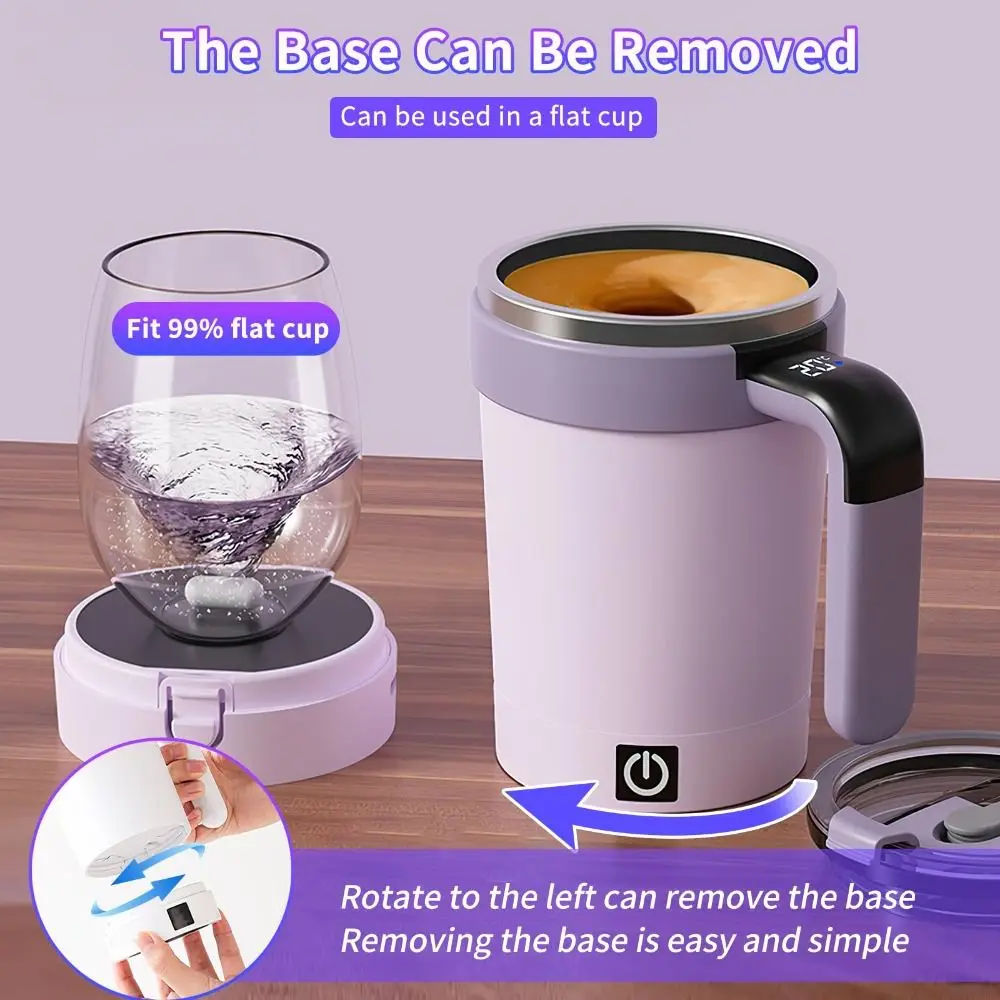 

Перезаряжаемая автоматическая магнитная кружка для перемешивания с соломой, чашка для перемешивания из нержавеющей стали, портативная электрическая кофейная кружка для смешивания