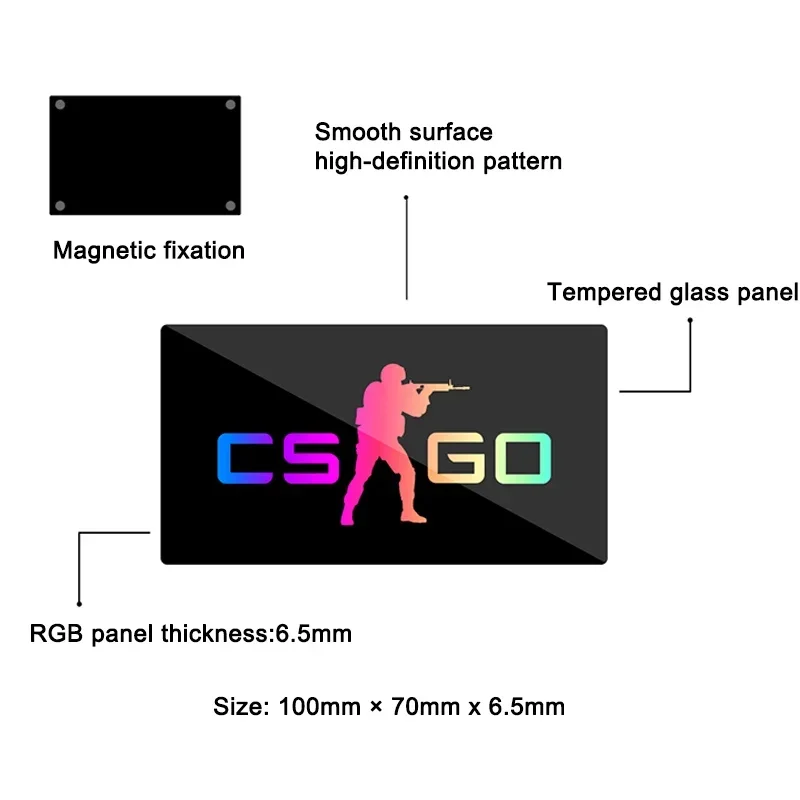 Painel de iluminação argb ssd, placa de identificação rgb personalizada 5v/12v, placa traseira rog, vidro temperado, gabinete gamer, lightboard decorativo aura sincronização