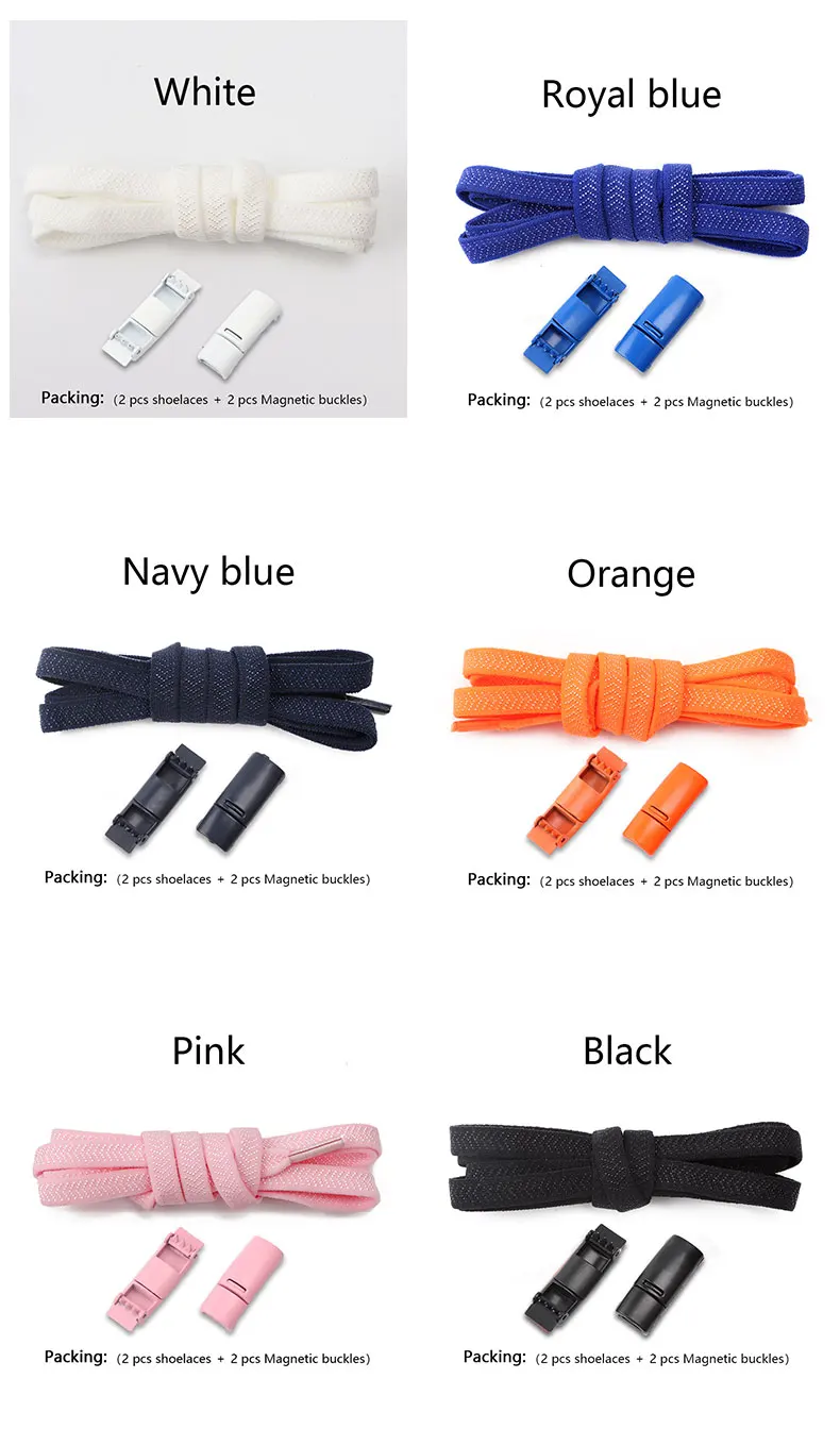 Schnürsenkel ohne Krawatte, magnetische Schnürsenkel, Clip ohne Krawatten, Schnürsenkel, flache elastische Schnürsenkel für Turnschuhe, Gummischnürsenkel, Stretch-Schnürsenkel – Detail 8