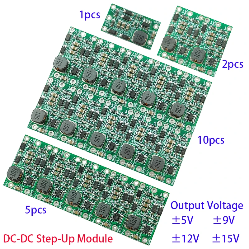 

DC-DC Step-Up Module Single Voltage to Dual Voltage Positive and Negative Dual Voltage Output ±5/9/12/15V