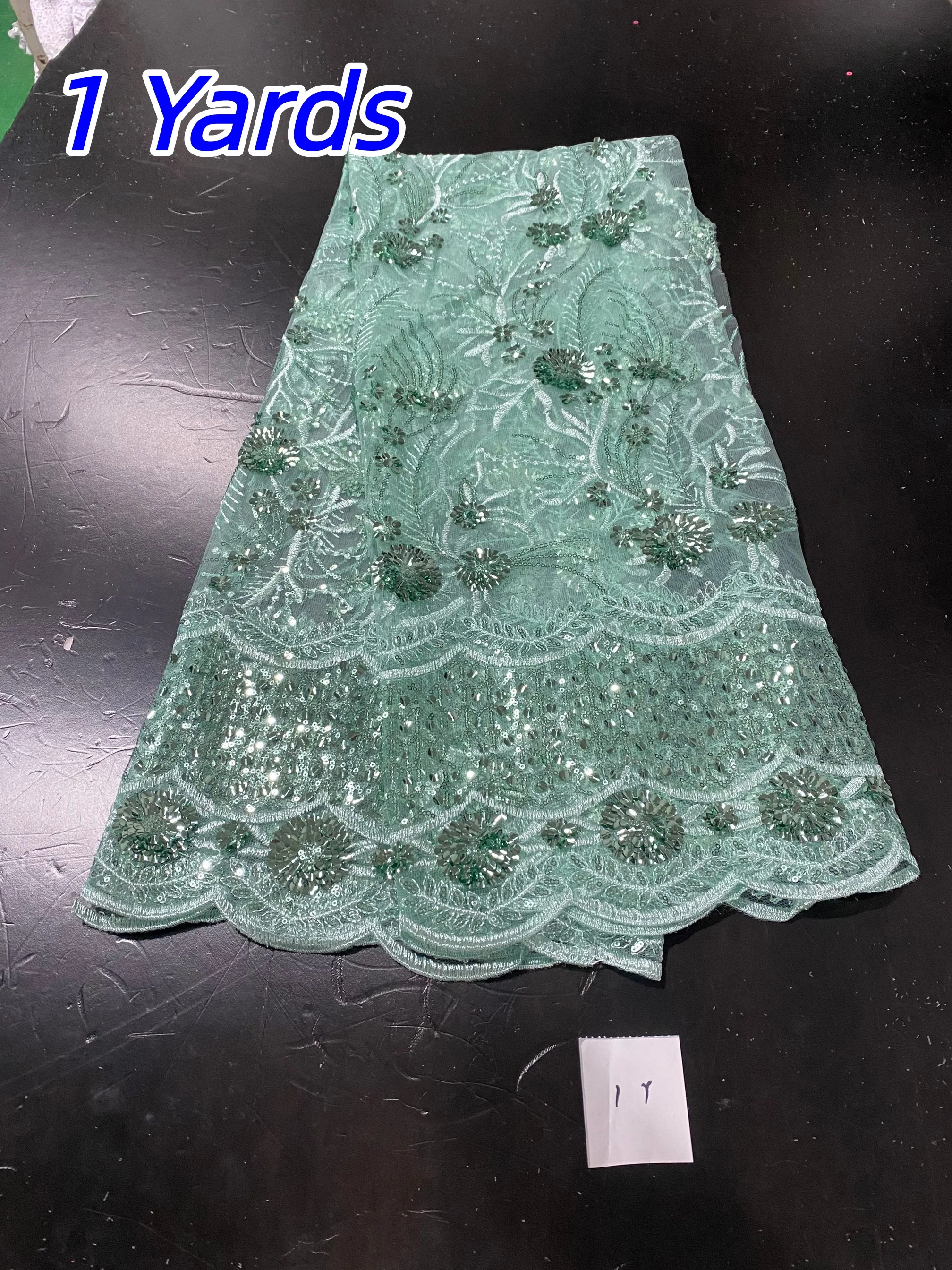 Clearance sale Nigerian Tulle Lace Fabrics Guipure Cord Lace African Gild Jacquard Lace Fabric for Sewing Party Dresses,1 Yards