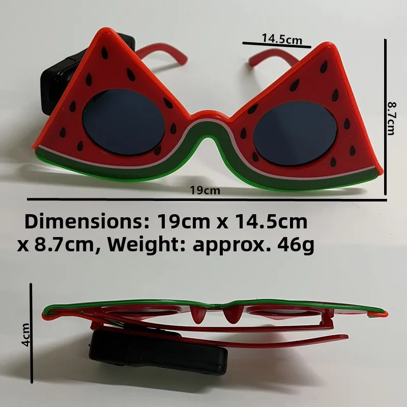 نظارات شمسية مضيئة جديدة بتصميم الهوت دوج والنقانق والبطيخ، إضاءة ليلية للحانات والرقص، أدوات لخلق أجواء المهرجانات الموسيقية... #2