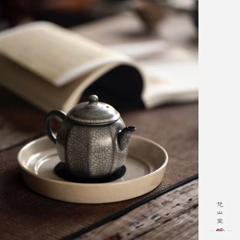 Old rock mud soda glaze open-piece ceramic pot, household small teapot