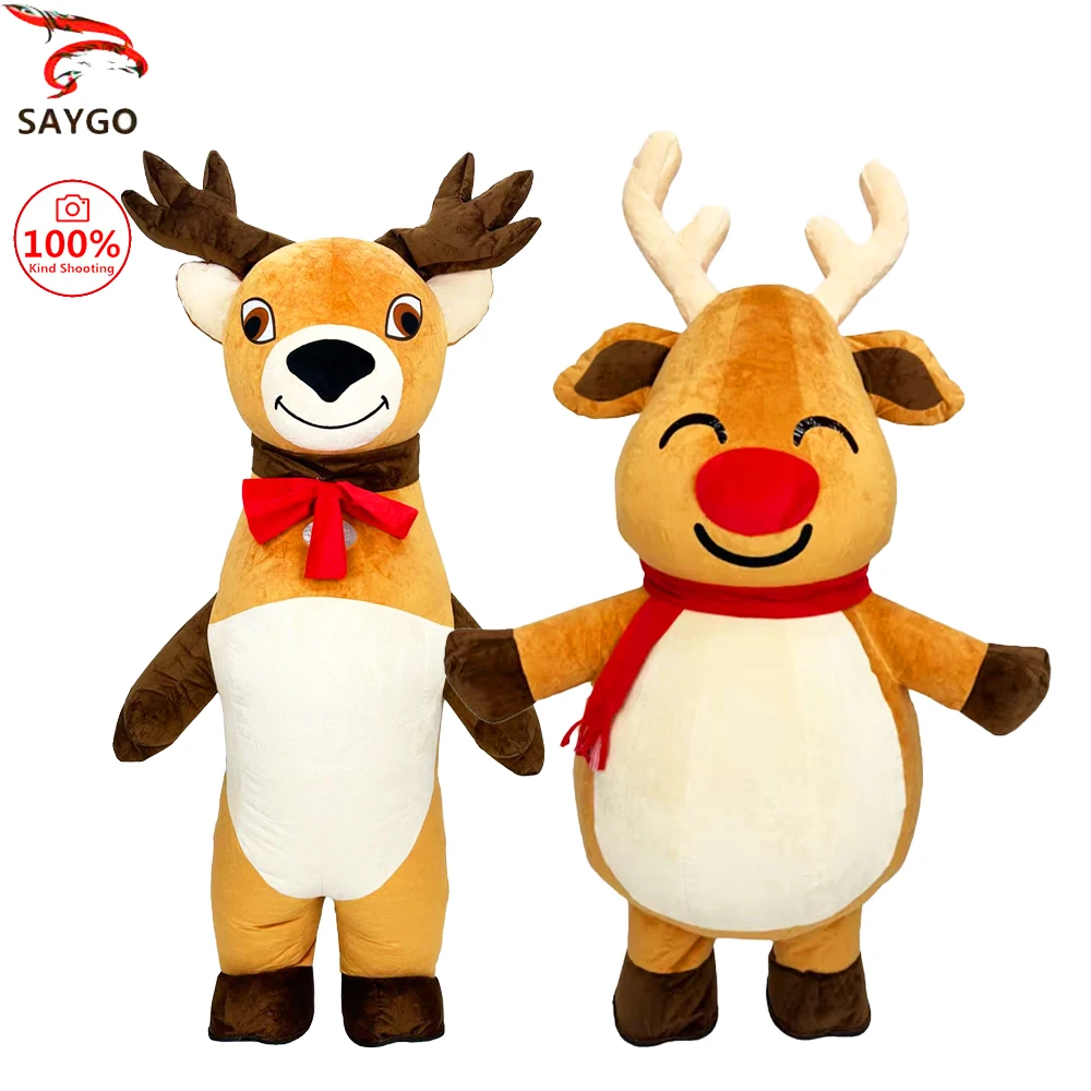 

SAYGO Inflatable Deer Cute Cartoon Plush Mascot Costume Christmas Character Cosplay Party Costume Animal Adult