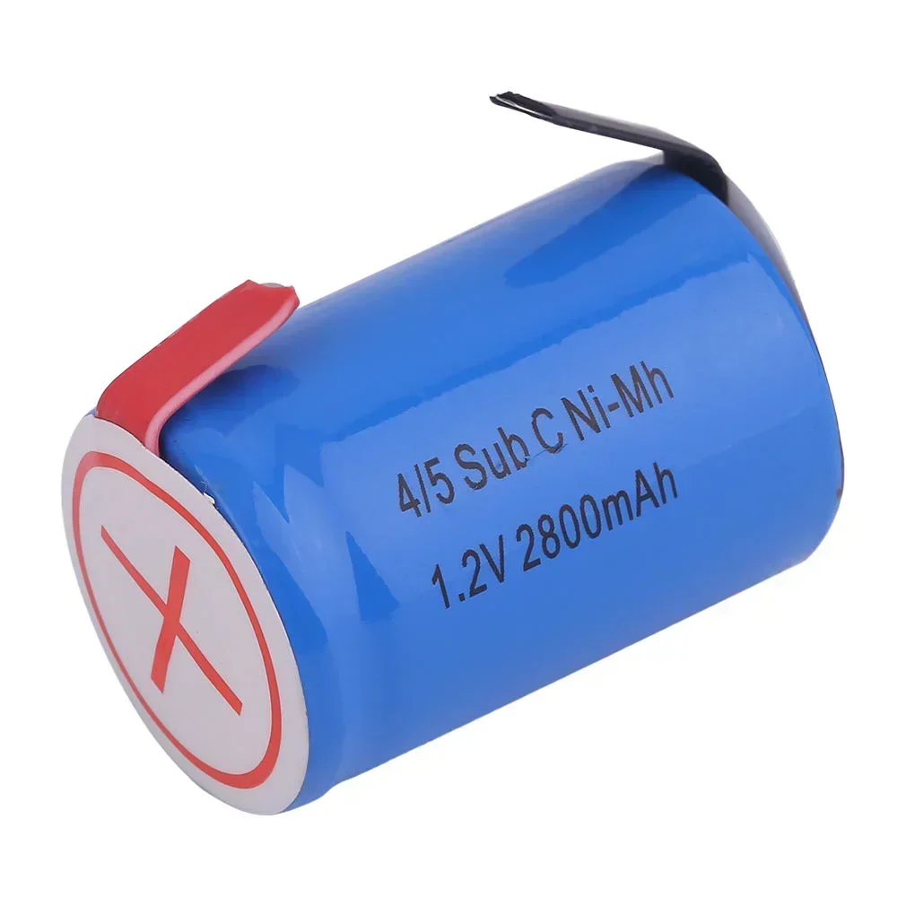 High quality 4/5SC SC Sub C Li Po lithium battery 1.2V 2800Ah rechargeable nickel Mh battery, rechargeable with solder pads