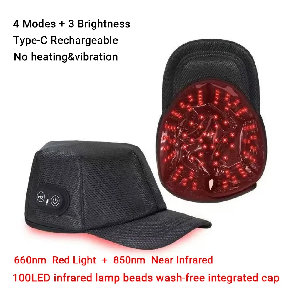 Infrared Light Red Light Hair Loss Treatment Cap Red Blue Light USB Charging Hair Growth Device Portable Anti Hair Loss