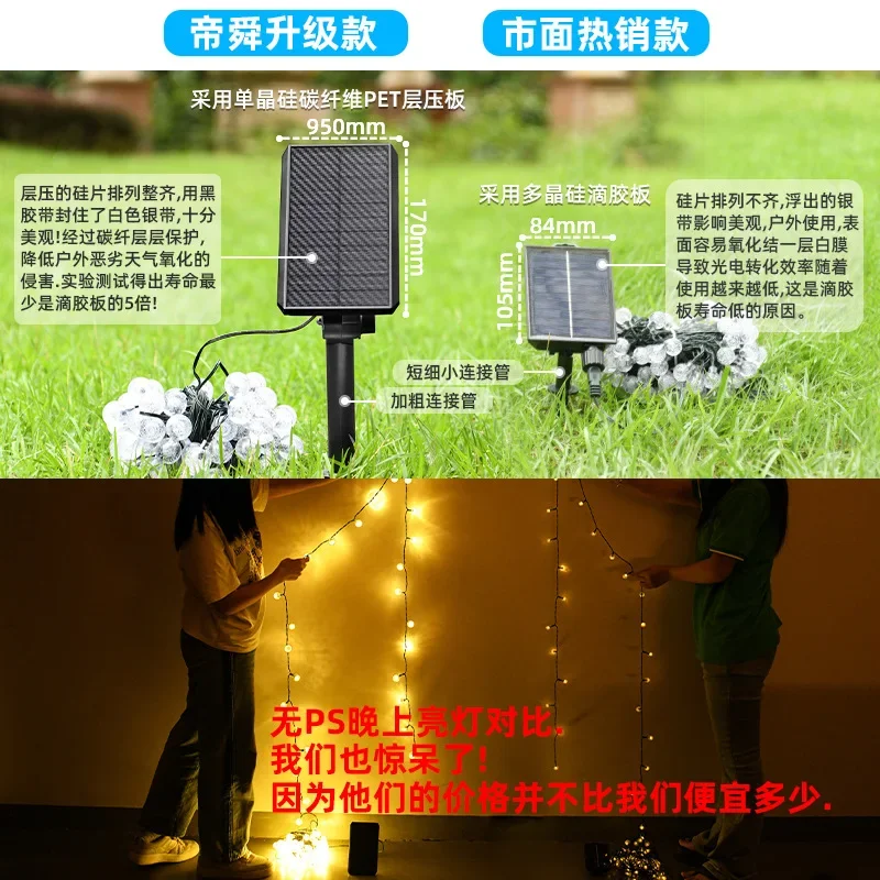 LED Solar camping lights String bubble ball star lights Outdoor string lights Full of star camping tent atmosphere lights