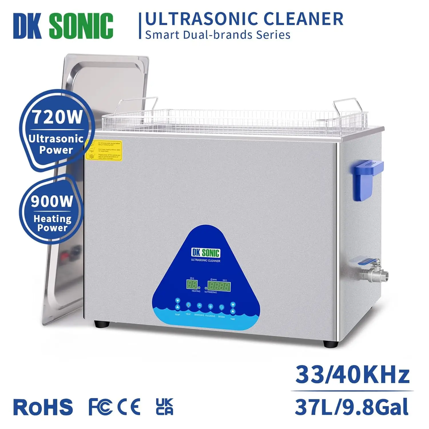 Ultrasonic Cleaner,37L Professional Sonic Cleaner with Cleaning Basket.Digital Control Ultrasonic Parts Cleaner for Cle