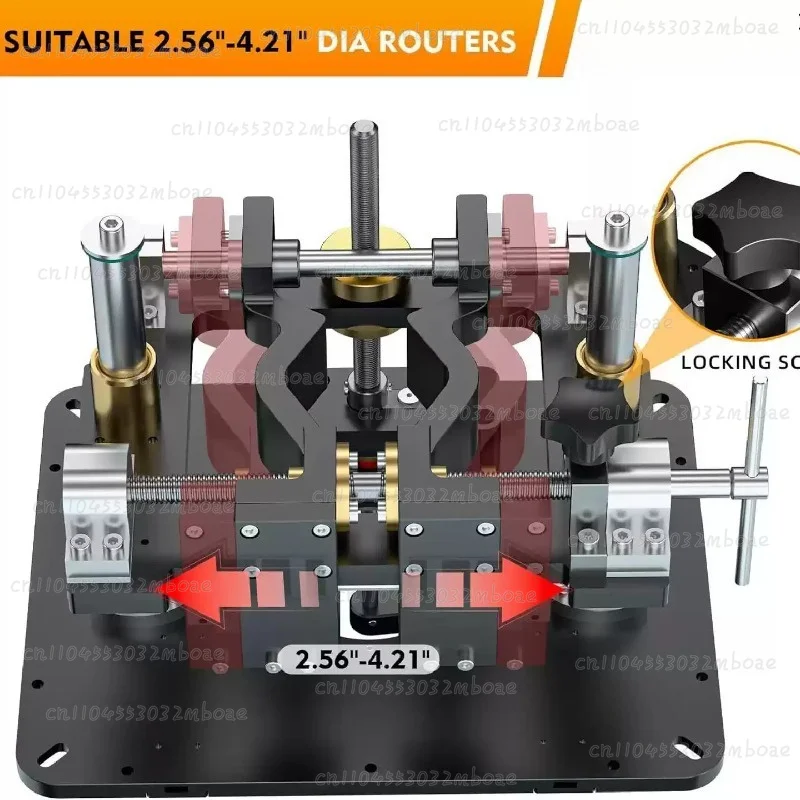 The router lift is suitable for routers with a diameter of 6.5 cm - 10.7 cm.