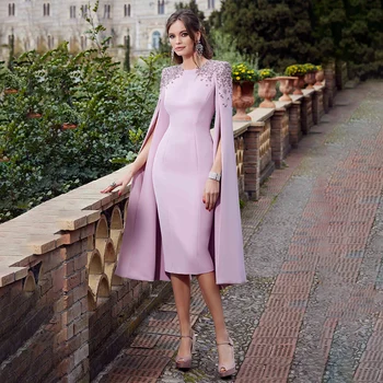 花嫁の母、結婚式、膝の長さのシース、oネック、女性のためのビーズのゲストガウン、豪華、2023