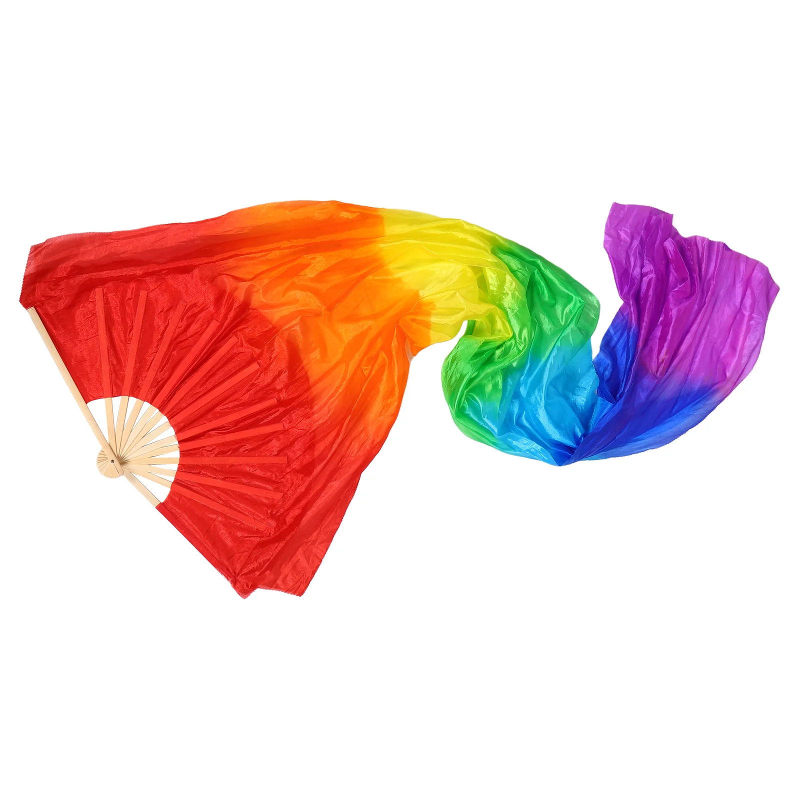

Colorful Gradient Dance Fan 180Cm Long Bamboo Frame Silk Flow Belly Dance Fitness Festival Stage Performance Large Rave Fan