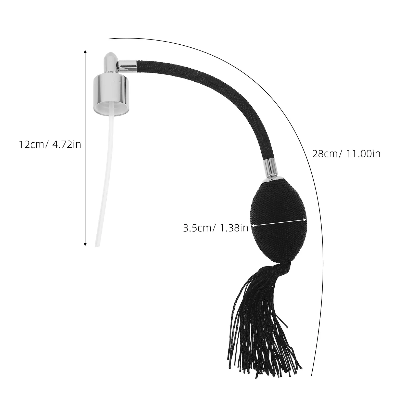 Perfume Spray Head Airbag Bottle Nozzle Fine Mist Sprayer Black Silver 18Mm Glass Cap Replacement for Bedroom Living Room Use - view 2