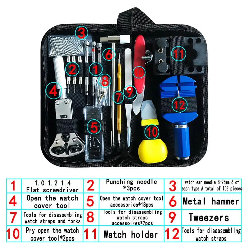 Professional Watch Repair Tool Set Watch Band Disassembly Installation Opener Spring Pin Bar Tool For DIY Watch Maintenance