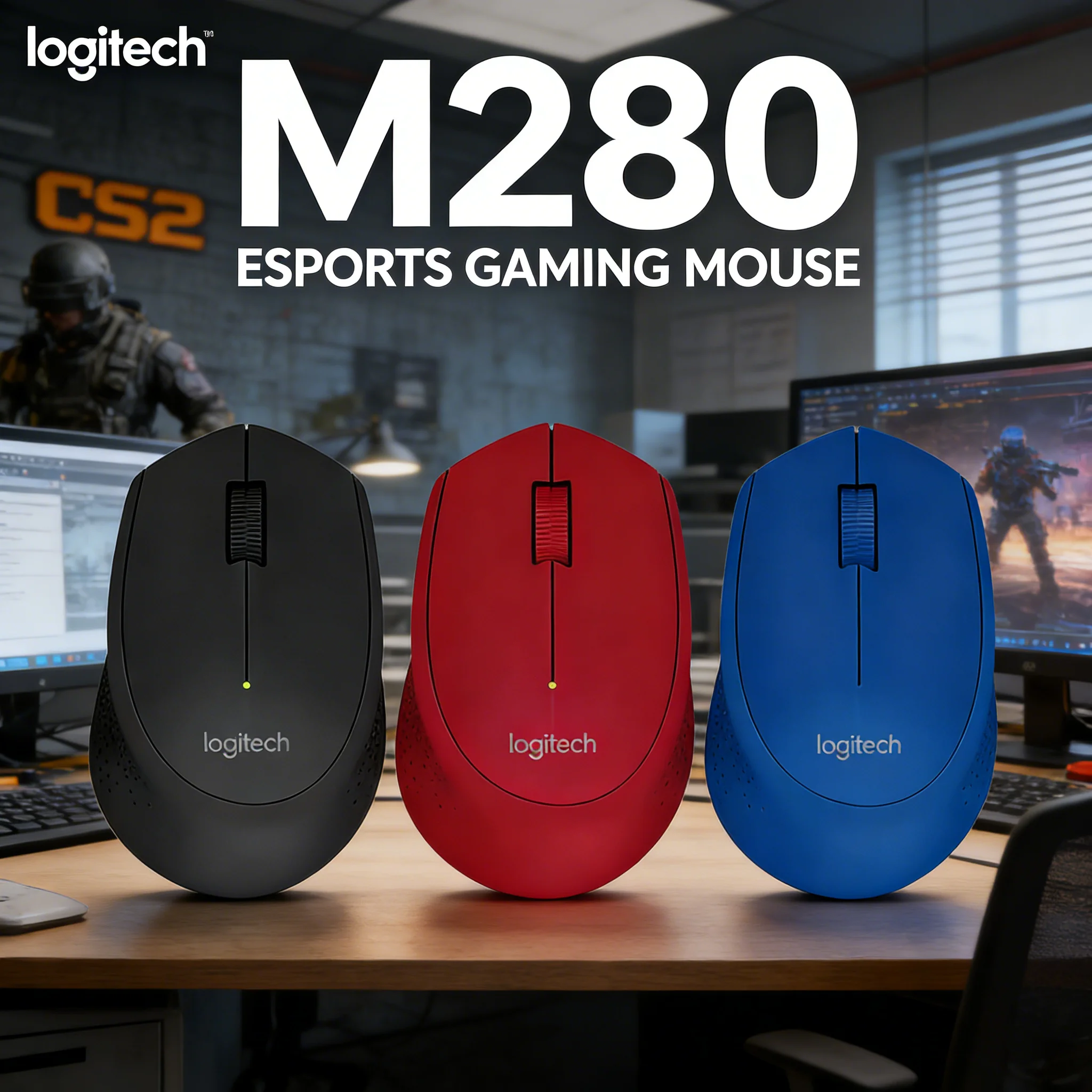

Беспроводная эргономичная мышь Logitech M280 для правой руки, 2,4 ГГц, USB-подключение, оптический сенсор 1000 DPI, срок службы батареи 18 месяцев