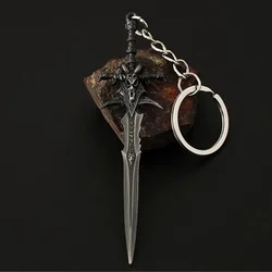 9cm Vintage World of Warcrafts Model Key Chain for Men Boys WOW Frostmourne Metal Key Ring Fans Car Bag Decoration Jewelry Gift