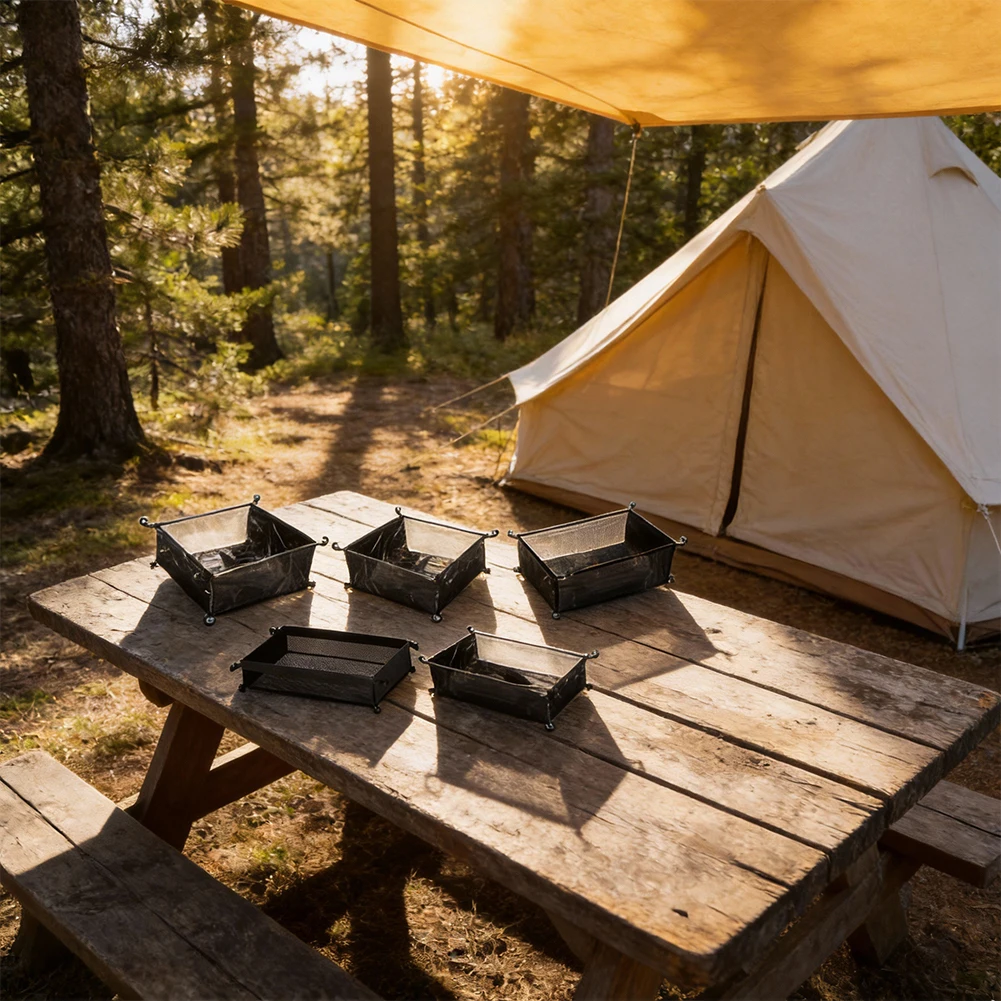 Bolsa de malla para almacenamiento colgante debajo de la mesa, portátil, para mesas plegables, camping, exterior, 70x40x15, 50x50x20, 40x40x12, 89x45x1 cm