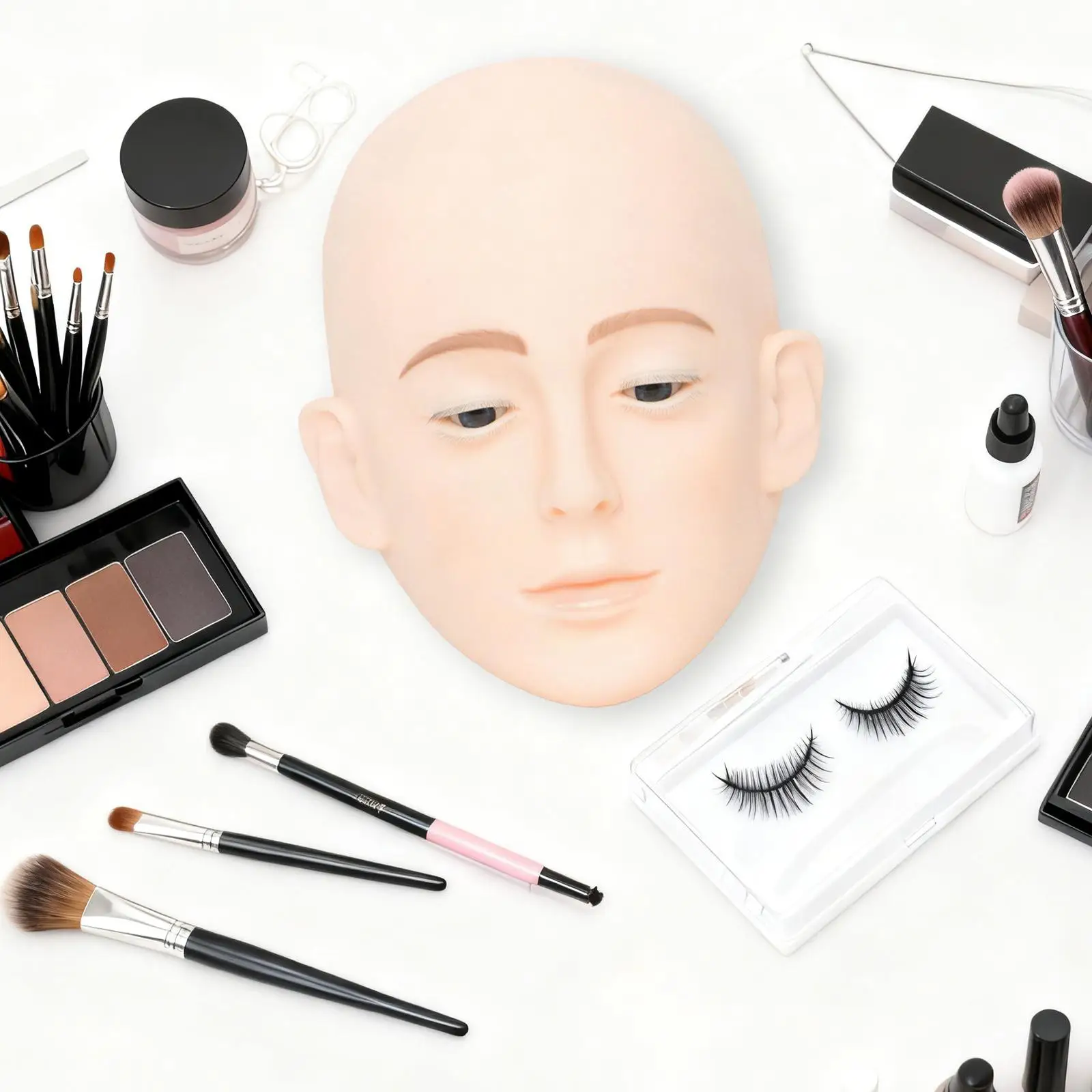 

Eyelash Mannequin Head Realistic,Lash Extension Eyelash Practice Face Cosmetology Doll for Beginners Home Salon Eye Lashes
