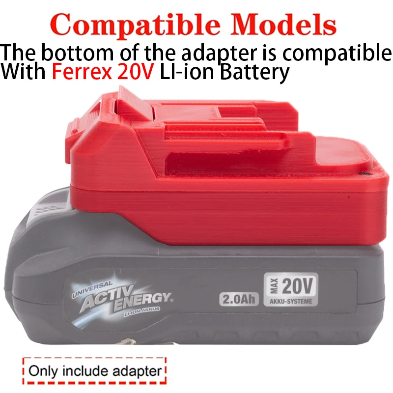 Imagem -02 - Adaptador de Bateria para Makita 18v Li-ion Tools Converte para Ferrex Aldi Energy 20v Acessório para Ferramenta Elétrica