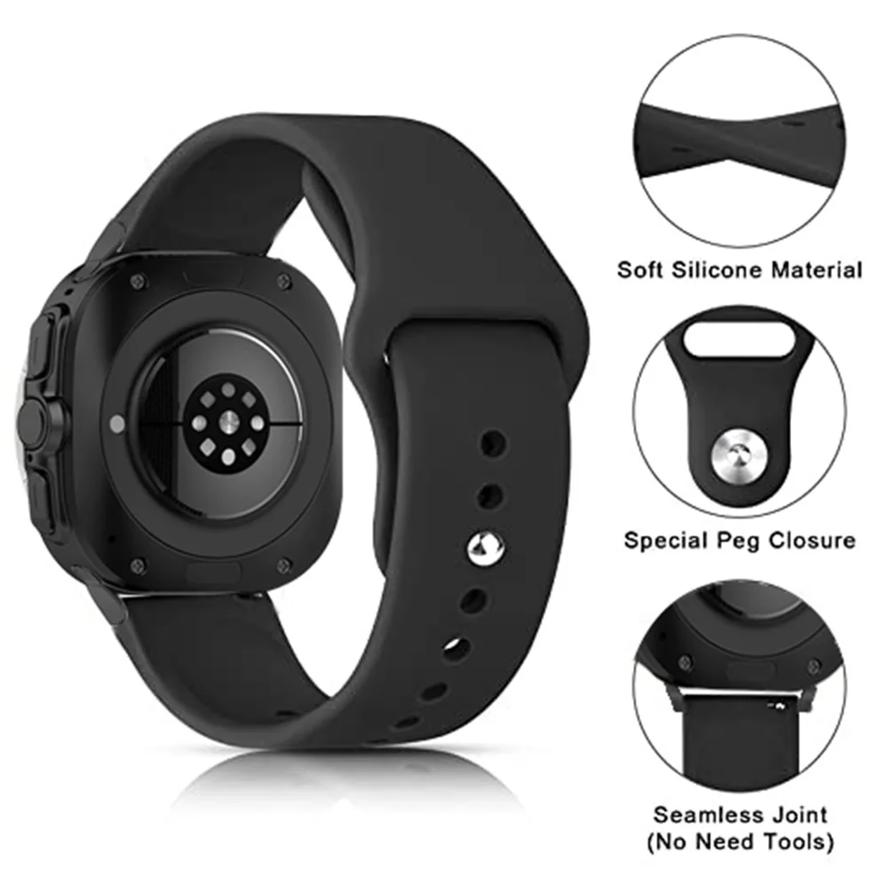 Silicone Band For Samsung Galaxy watch 7 ultra 47mm Strap Sport band Correa No Gaps Bracelet galaxy watch 7 ultra 47 Accessories